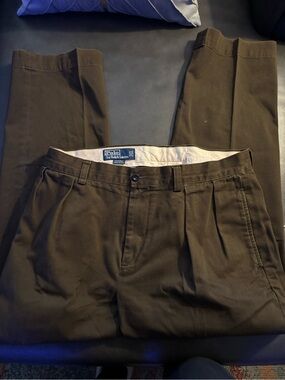 Men's Polo by- Ralph Lauren, Tailored Pants - Brown